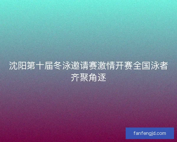 沈阳第十届冬泳邀请赛激情开赛全国泳者齐聚角逐