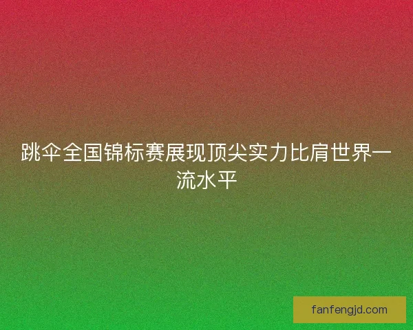 跳伞全国锦标赛展现顶尖实力比肩世界一流水平